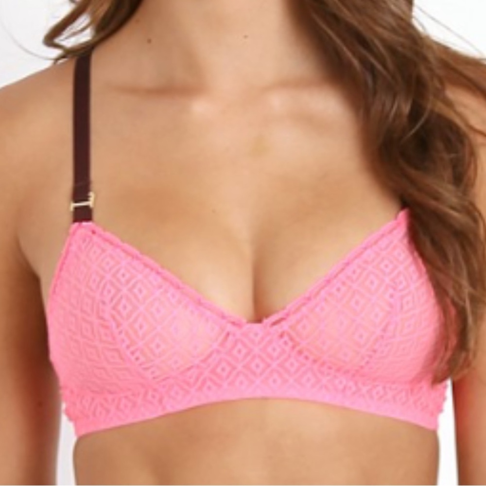 Stella McCartney Pink and Brown Textured Bralette